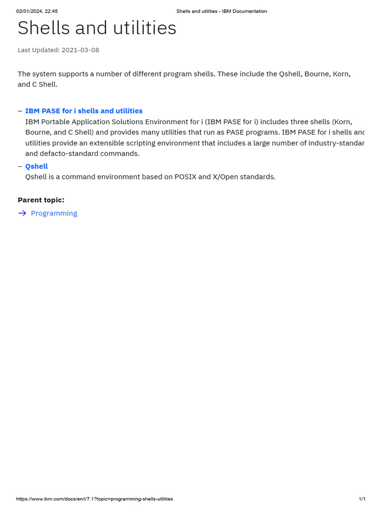 Shells and utilities ibm documentation pdf