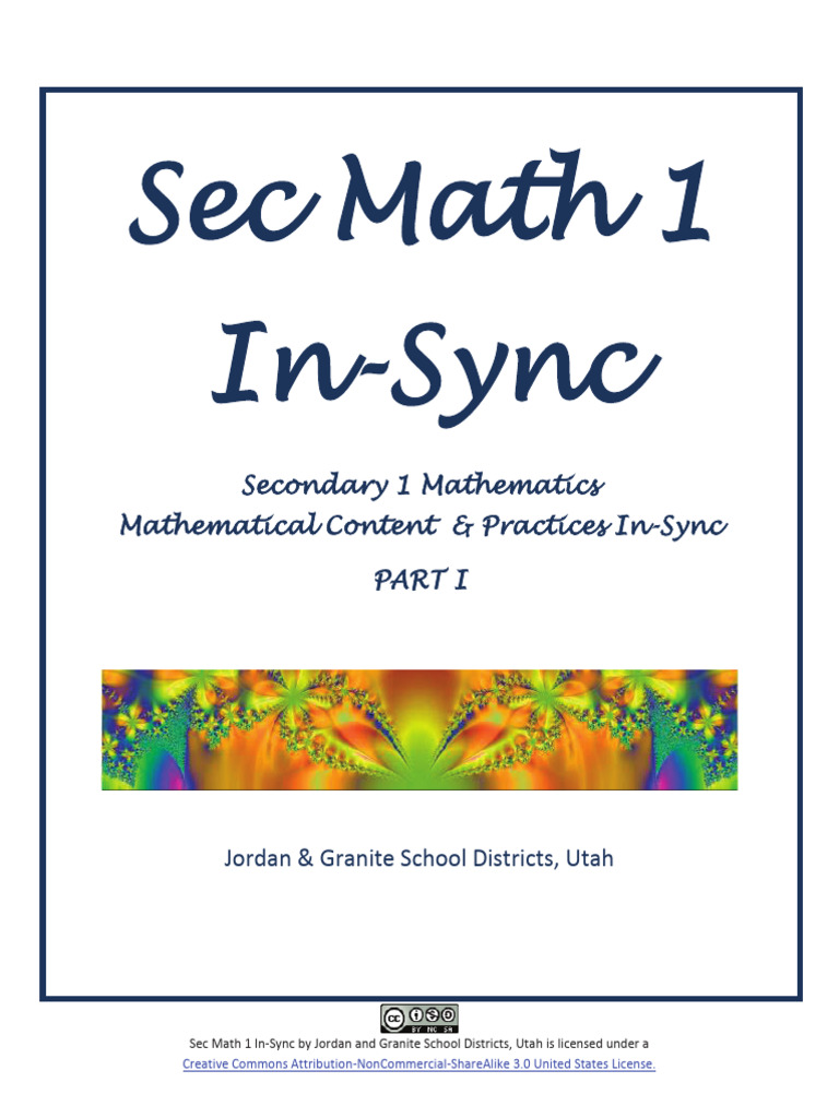 Secondary Math Book 1 Final 2 | PDF | Equations | Function (Mathematics)