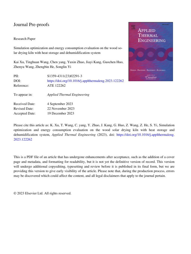 Simulation Optimization and Energy Consumption Evaluation o 2023 ...