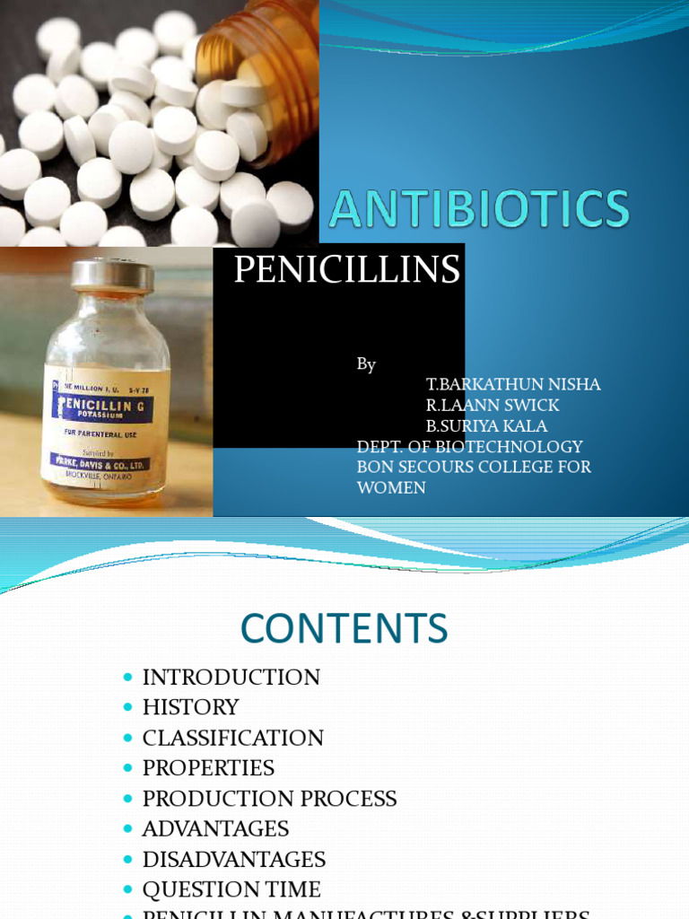 Penicillins | PDF | Penicillin | Filtration