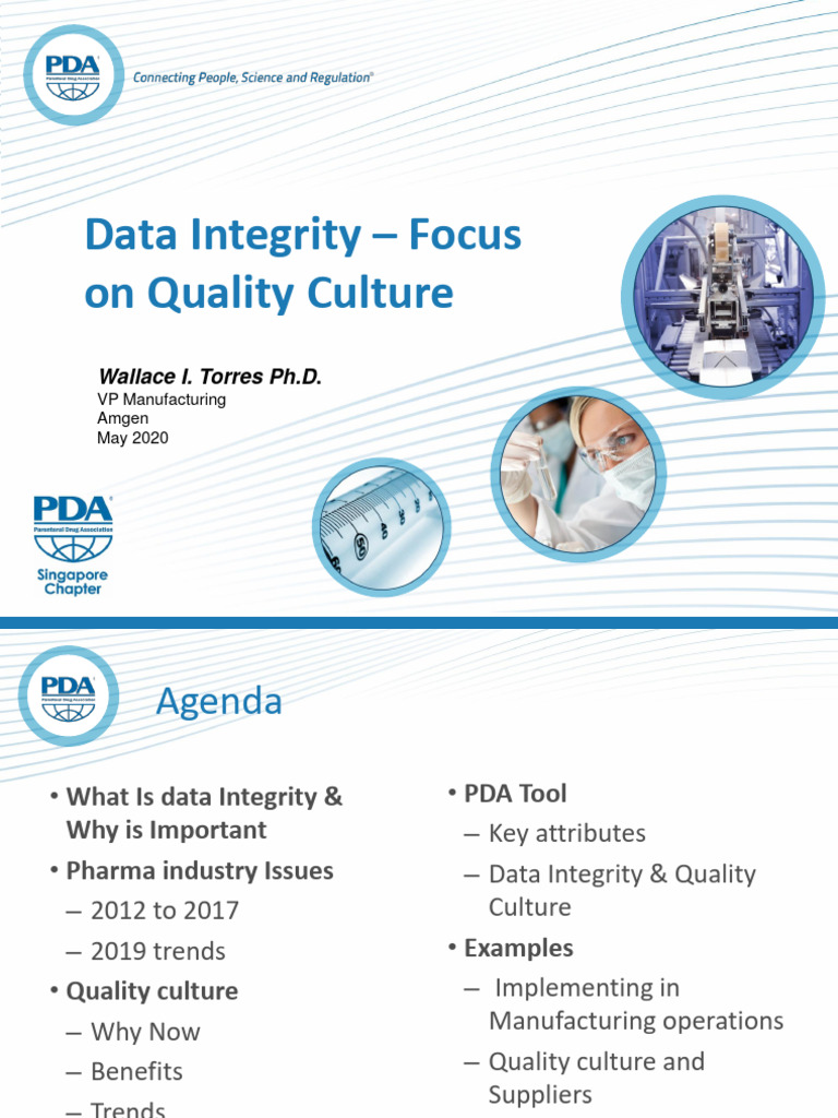 PDA Presentation Data Integrity Focus On Quality Culture 1696579609 Download Free PDF Food