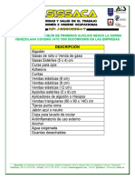 Dotacion para El Botiquin de Primeros Auxilios