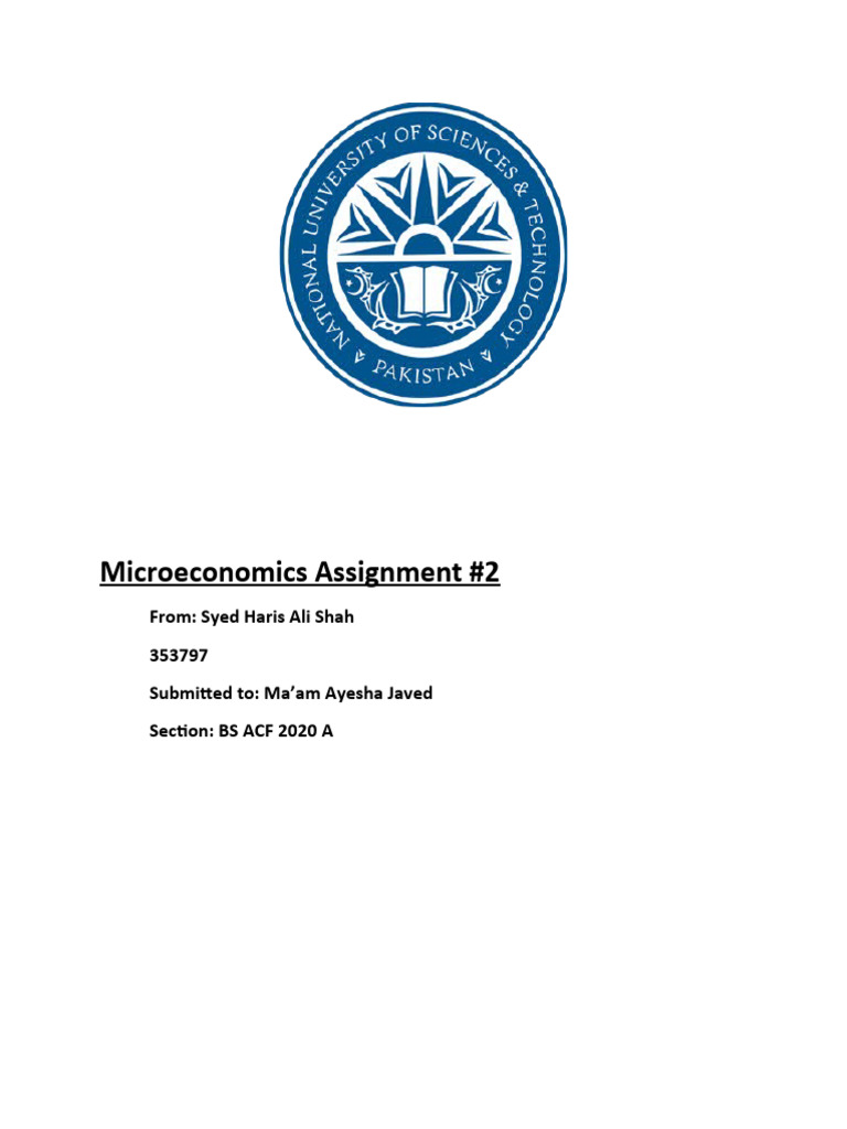 microeconomics assignment 1