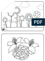 T T 5689 Flowers Colouring Sheets