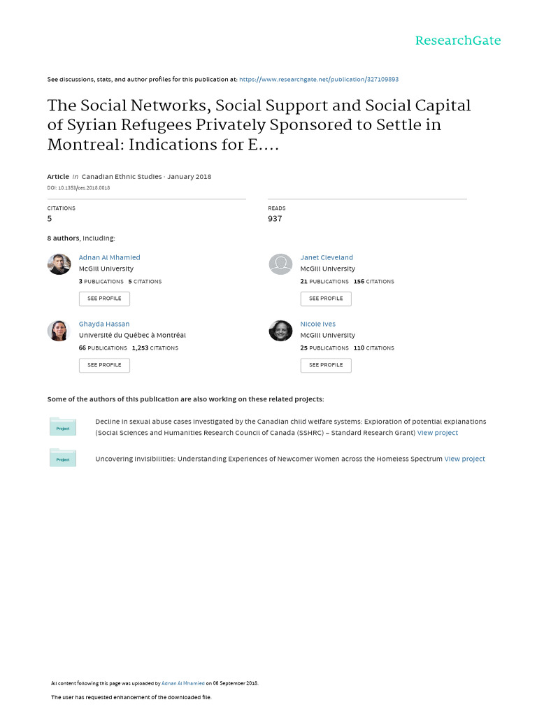 The Social Networks Social Su | PDF | Social Capital | Refugee