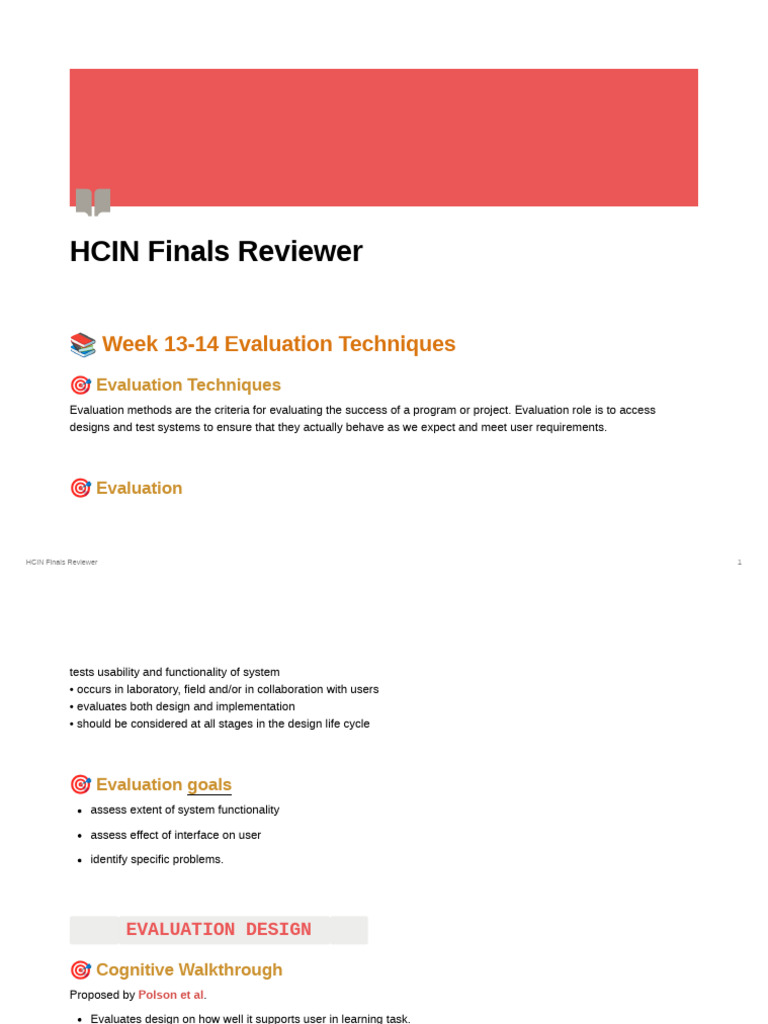 HCIN-Finals-reviewer | PDF | Usability | Cognitive Science