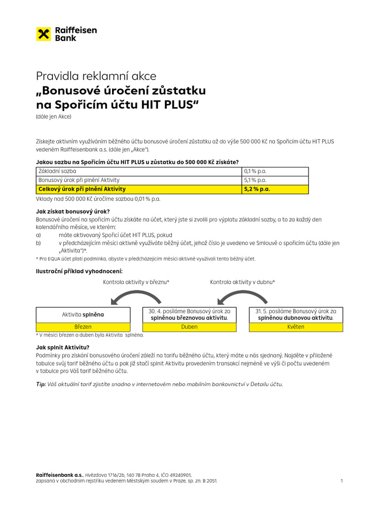 Pravidla Reklamni Akce Hit Plus | PDF