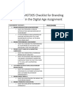 MGT305 Checklist For Branding in The Digital Age Assignment