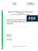 TP MDC Equivalant de Sable Et Mesure Du Pourcentage D Impurte Des Graviers