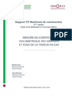 Rapport MDC Mesure Du Coefficient Volumétrique Des Graviers Et Essai Teneur en Eau