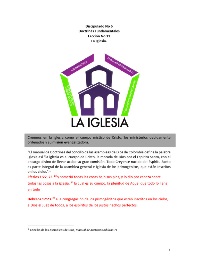 Doctrinas Fundamentales de la Iglesia | PDF | Iglesia cristiana ...