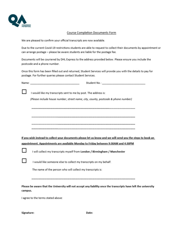 Documents Collection Form | PDF