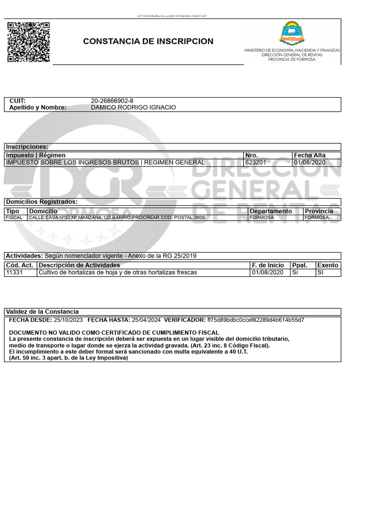 Iibb constancia de inscripcion exento pdf
