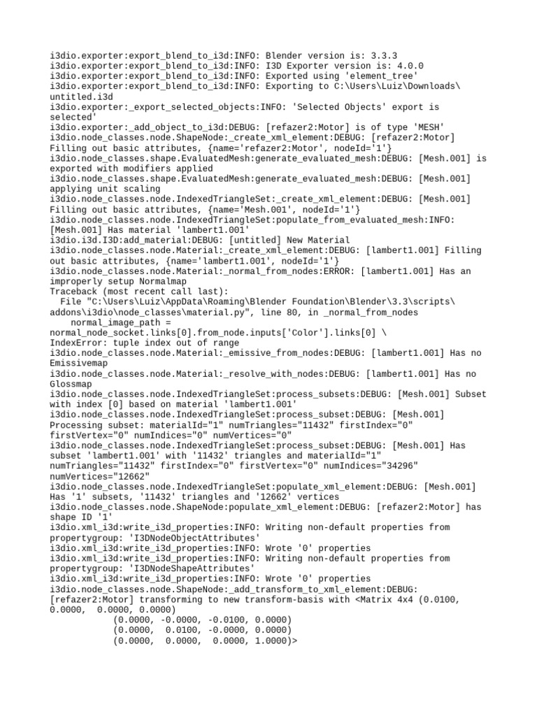 Untitled Export Log | PDF