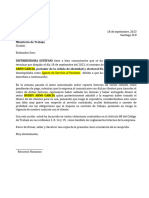 Comunicación Despido - Probidad y Honradez Distribuidora 09-2023