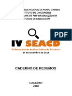 Caderno de Resumos - IV SEACD (2018)