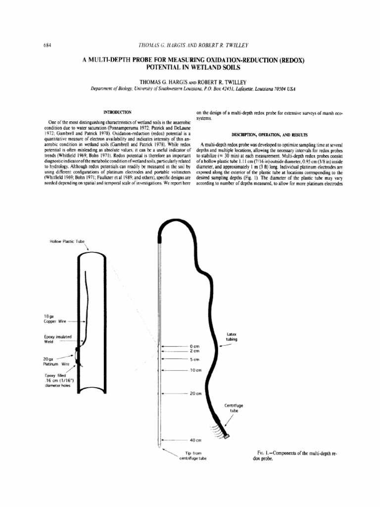 Multi-Depth Redox Probe for Wetlands | PDF | Pipe (Fluid Conveyance) | Ph