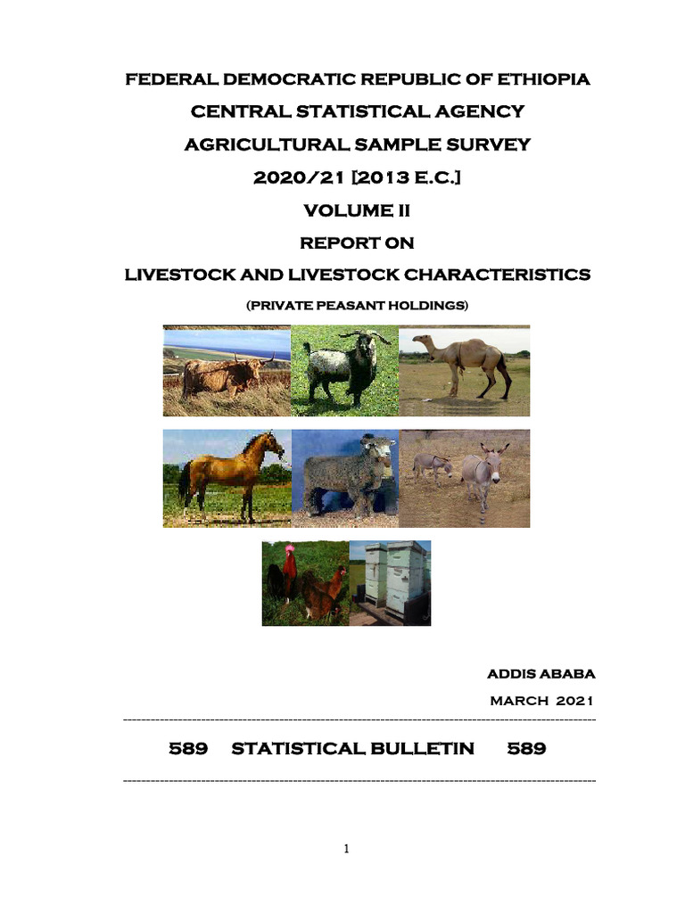 Livestock Characteristics in Ethiopia 2021 | PDF | Cattle | Livestock