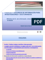 Fuentes y Recursos de Información para Investigadores y Doctorandos