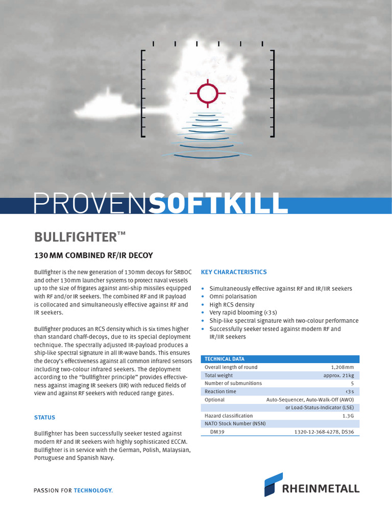 D009e0222 Bullfighter Naval 130mm Combined RF IR Decoy | PDF | Naval ...
