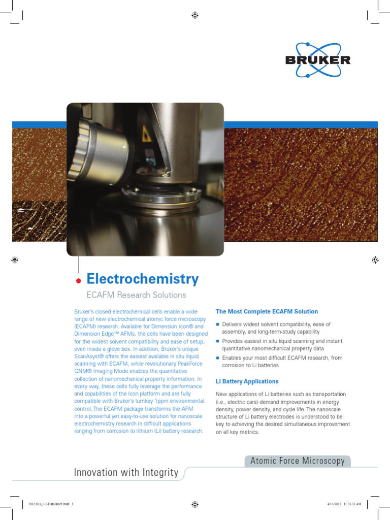 Electrochemistry ECAFM Research Solutions DS097RevA0 PDF Atomic