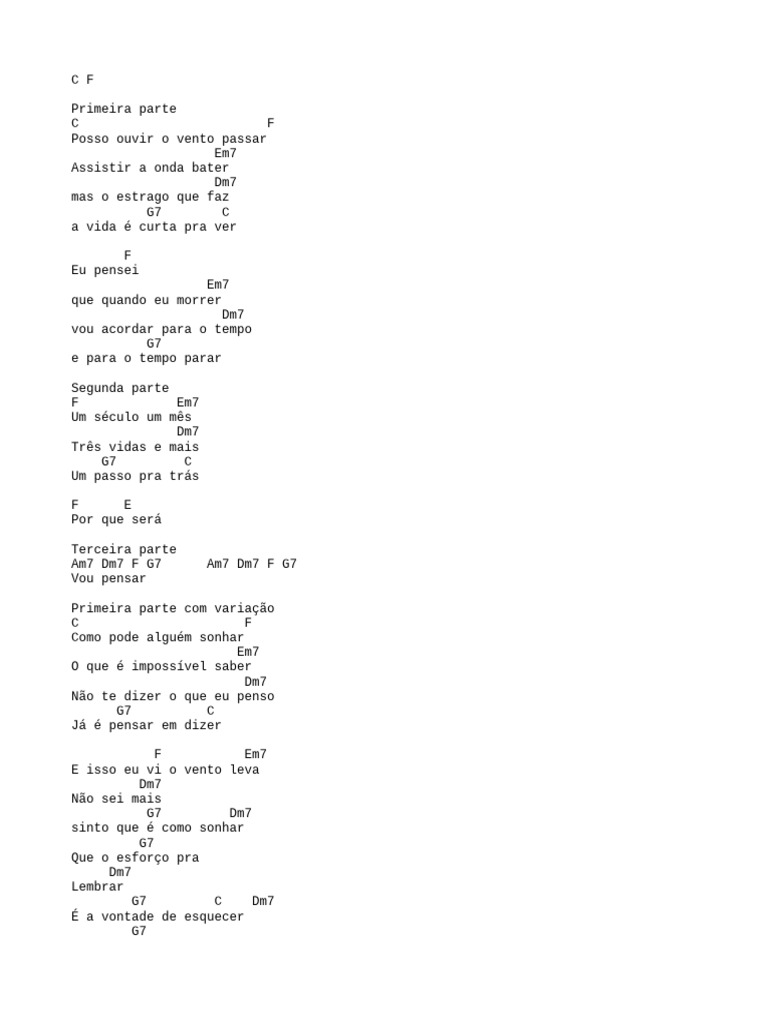 O Vento - Los Hermanos | PDF