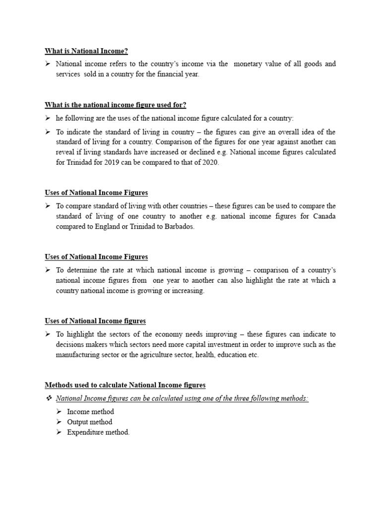 Understanding National Income and Its Calculation | PDF | Measures Of ...