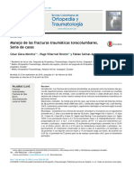 Ortopedia y Traumatología: Manejo de Las Fracturas Traumáticas Toracolumbares. Serie de Casos