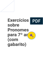 Exercícios Sobre Pronomes para 7º Ano (Com Gabarito) - Toda Maté