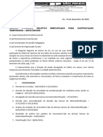 Proc Seletivo Simplificado para Contratação Temporária - Anos Iniciais