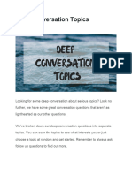 Deep Conversation Topics