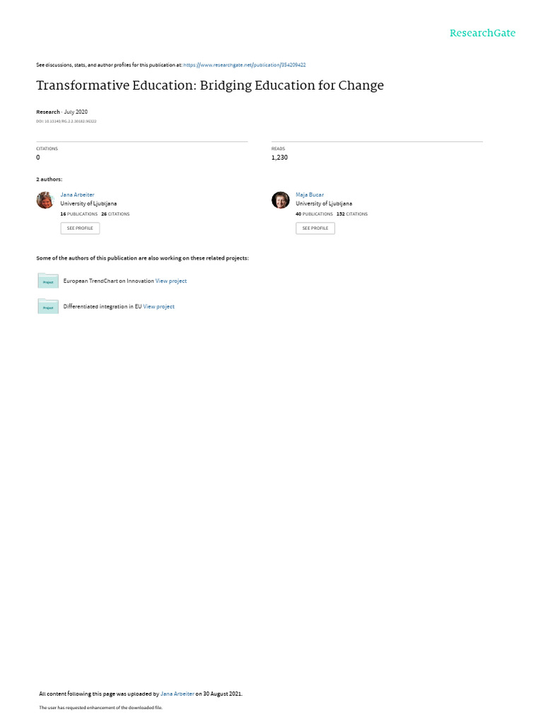 1 Transformative Education Final Download Free Pdf Sustainable