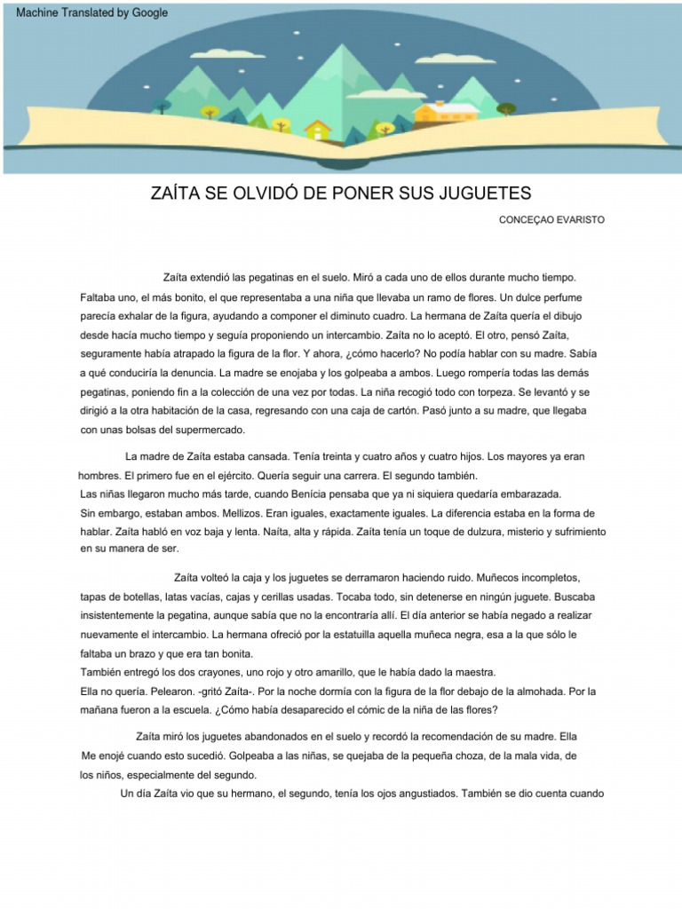ZAÍTA ESQUECEU DE GUARDAR OS BRINQUEDOS Español | PDF