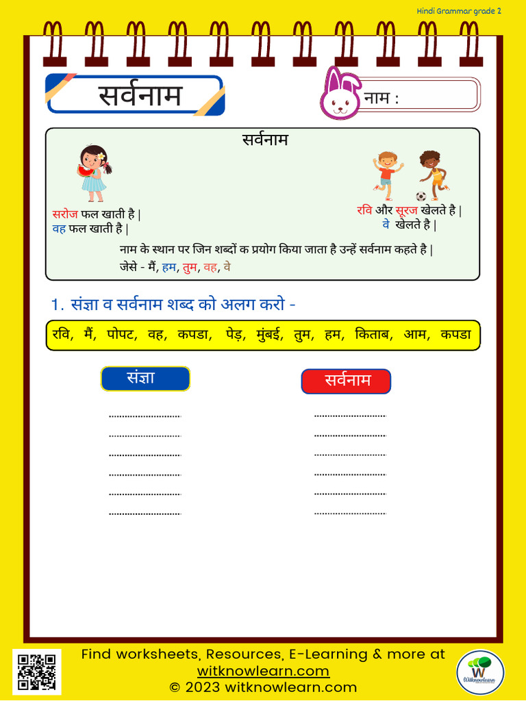 Fun and Free Colourful Sarvanam Worksheet For Class 2 Students 0 2023