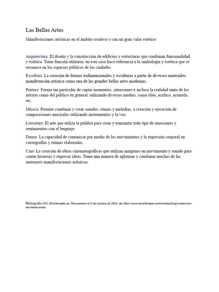Las Bellas Artes PDF