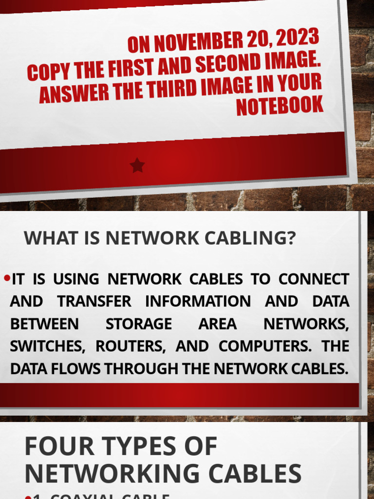Network Cables Plus Ip Address | PDF | Computer Network | Client–Server ...