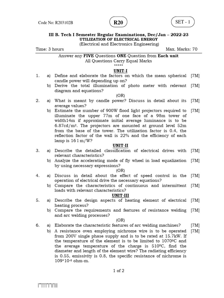 Utilization of Electrical Energy Jan 2023 PDF Electric Motor Welding