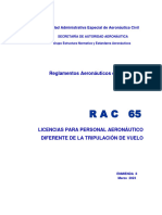 RAC 65 - Licencias para El Personal Aeronáutico, Diferente de La Tripulación de Vuelo