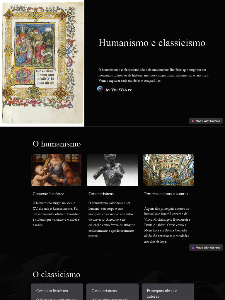 Diferenças entre Humanismo e Classicismo | PDF | Classicismo | Renascimento