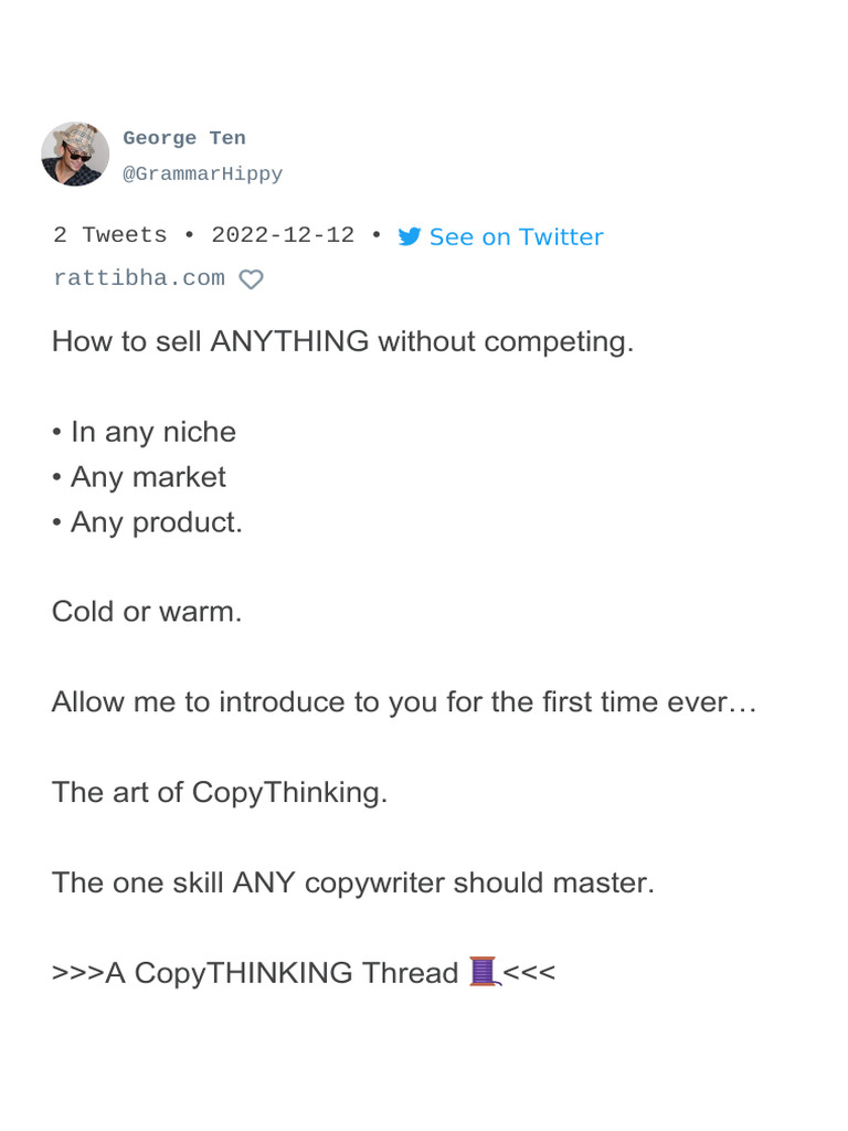 Mastering CopyThinking for Sales | PDF | Self-Improvement