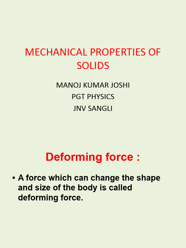 Mechanical properties of solid PDF