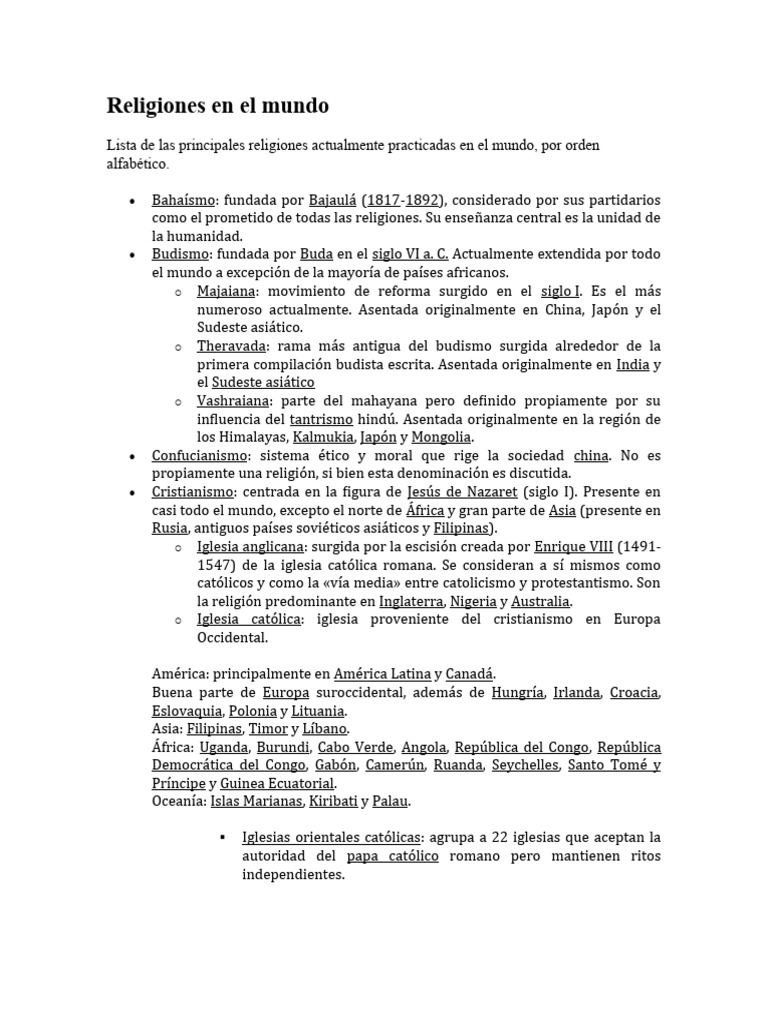 Religiones en El Mundo | PDF
