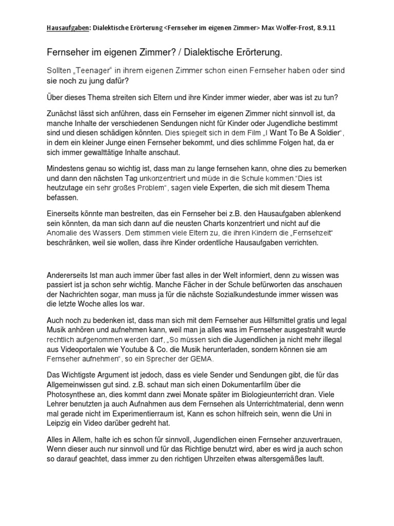 Fernseher Im Eigenen Zimmer