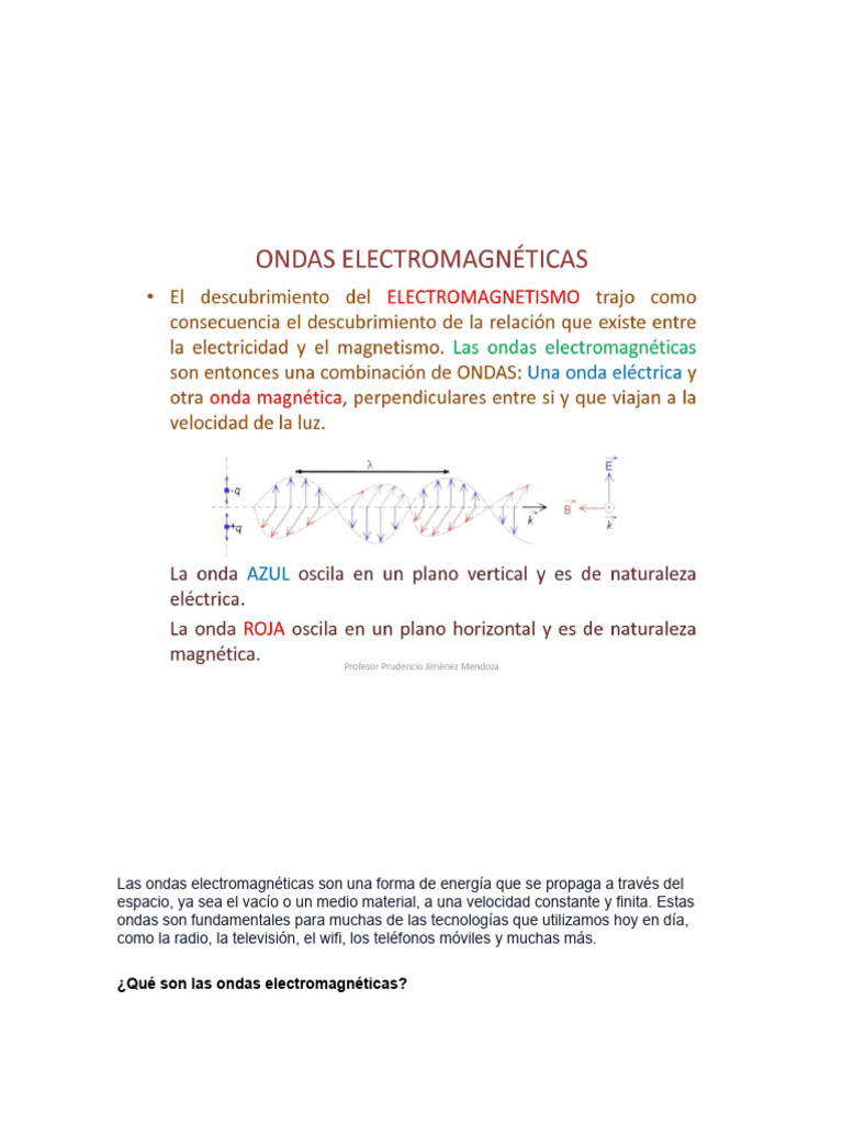 Las Ondas Electromagnéticas Son Una Forma De Energía Que Se Propaga A