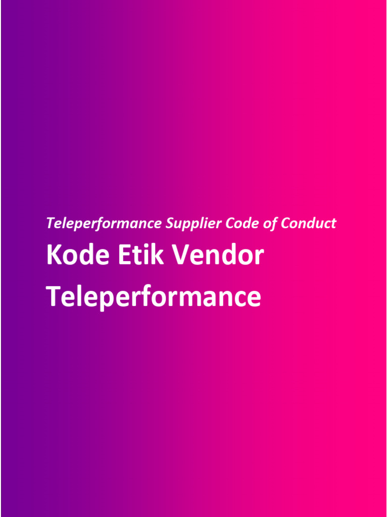 Teleperformance Supplier Code 2022 | PDF | Occupational Safety And ...