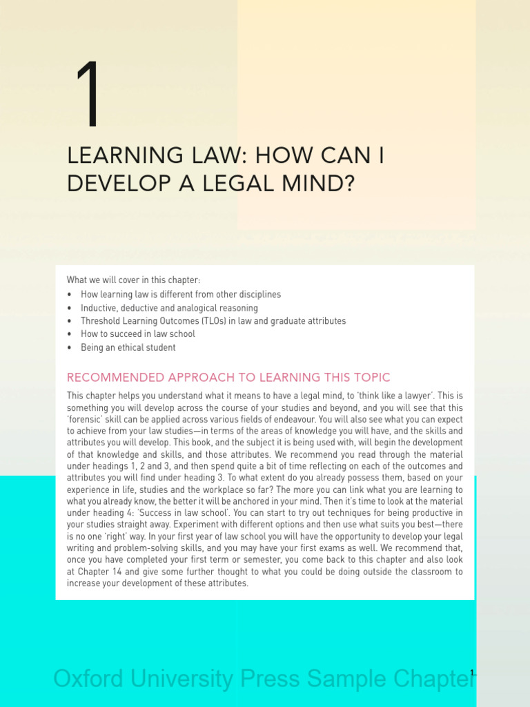 how to develop a legal mind PDF Inductive Reasoning Reason