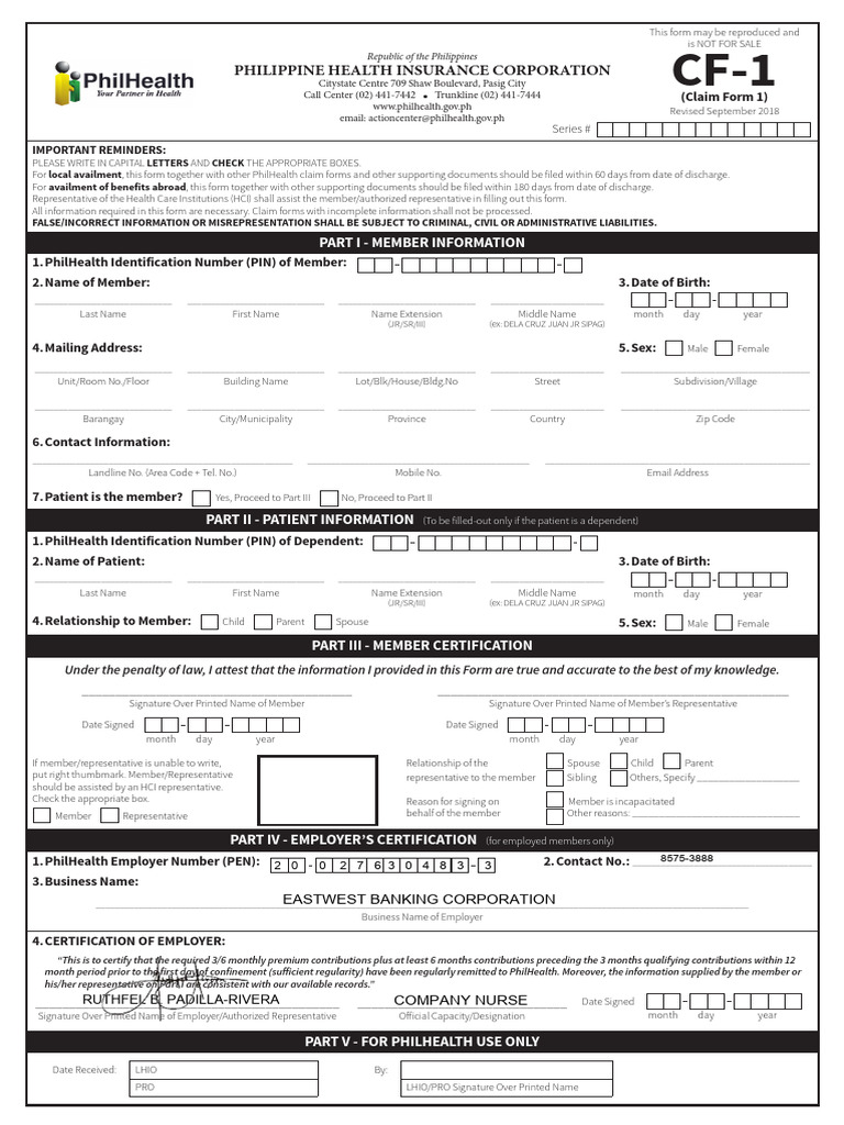 Philhealth cf 1 with signature pdf