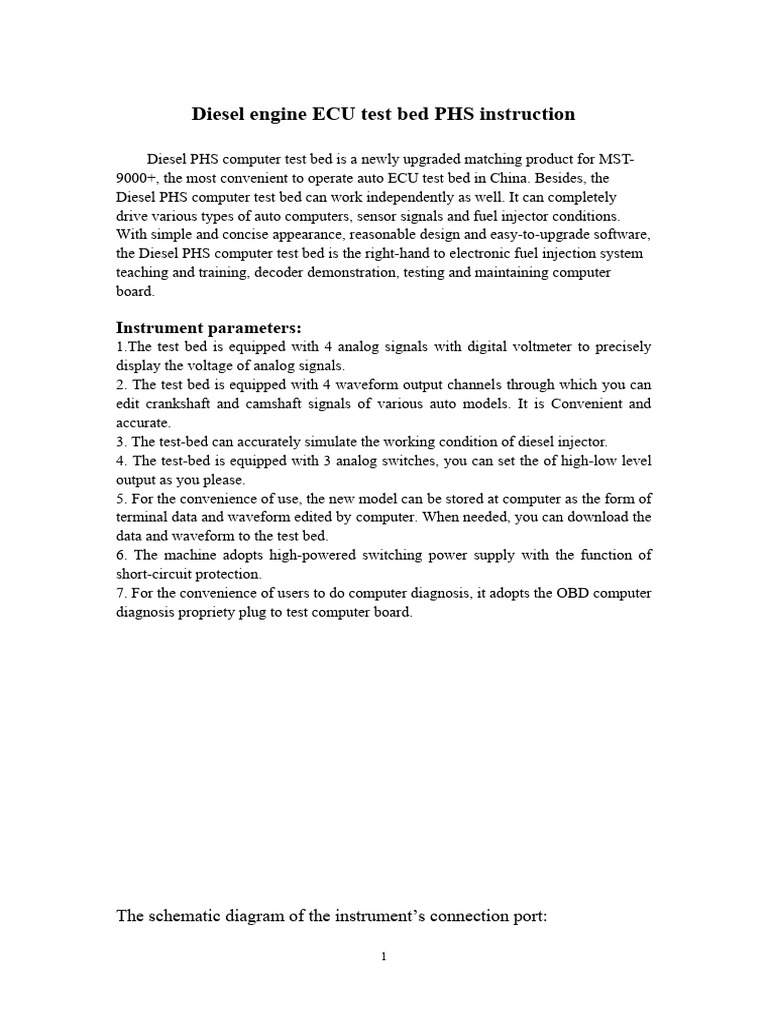 Diesel ECU Test Bed PHS Overview | PDF | Diesel Engine | Manufactured Goods
