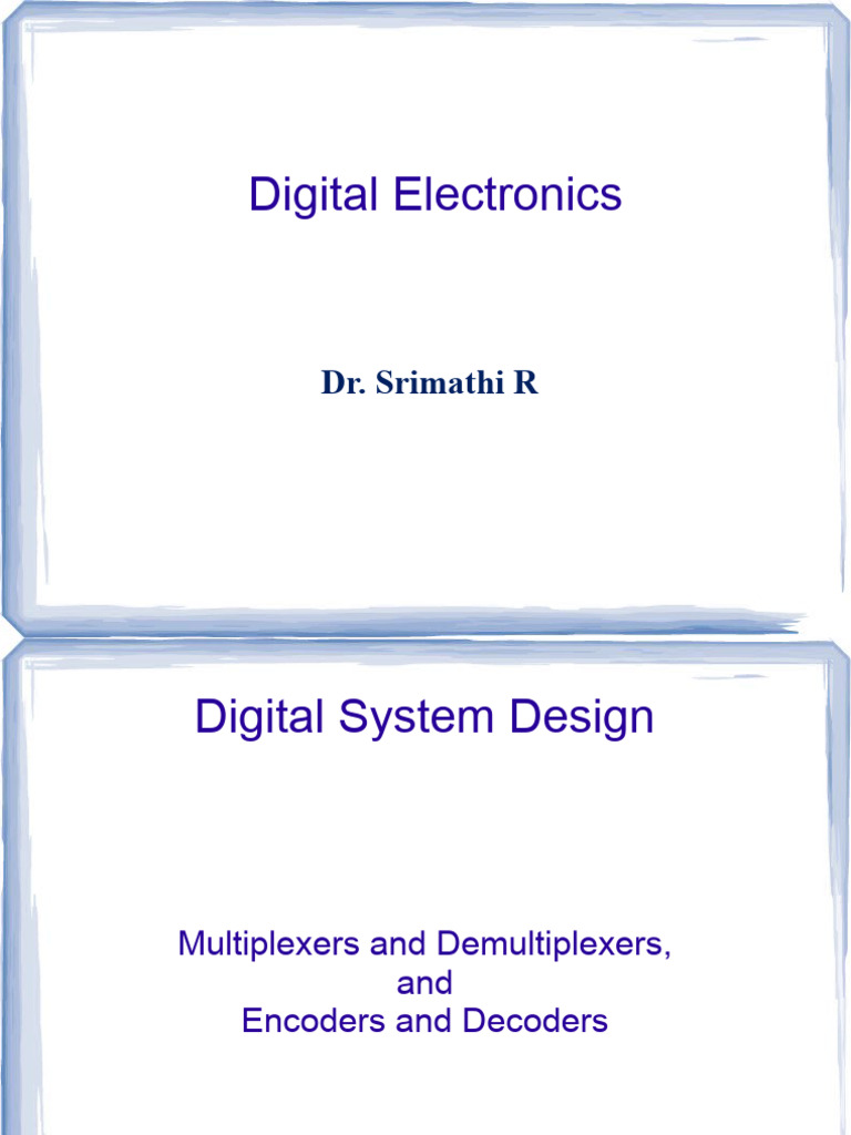 Encoder Decoder Multiplexers and Demultiplexers | PDF | Teaching ...
