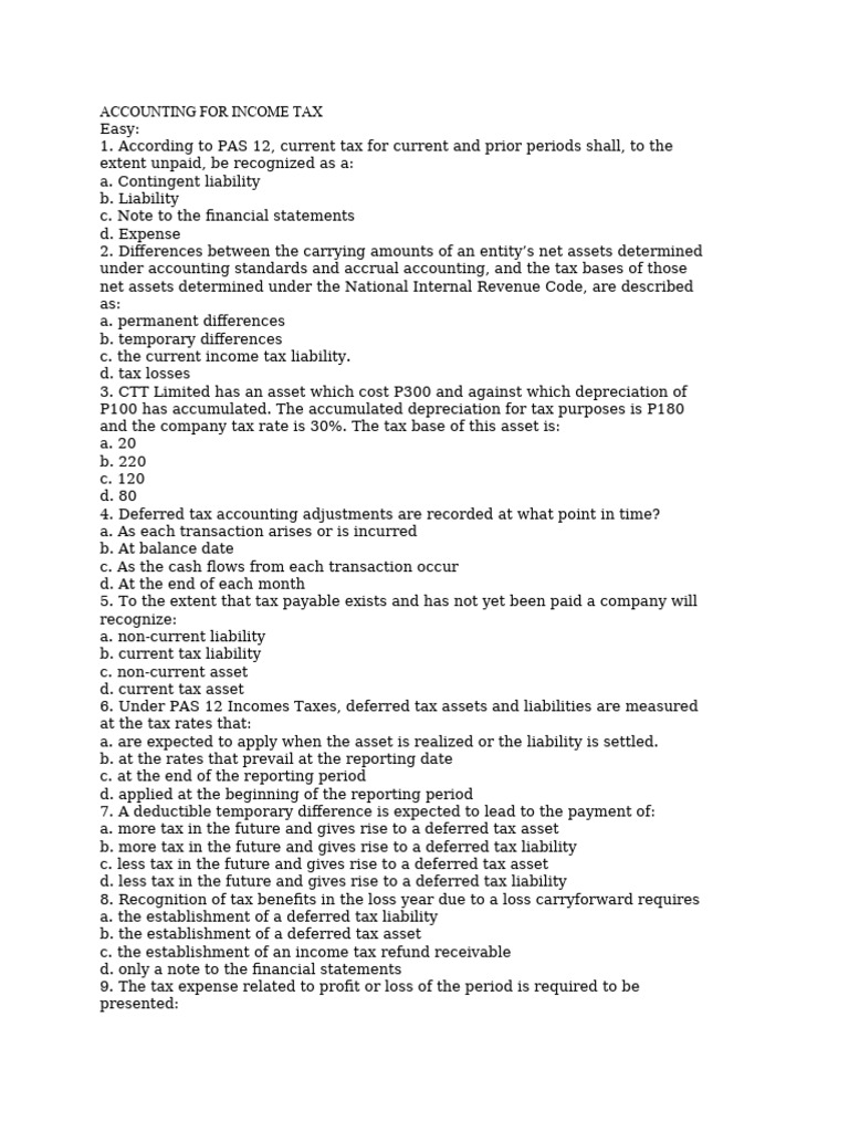 Tax Base and Income Tax Accounting | PDF | Deferred Tax | Expense